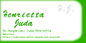 henrietta juda business card
